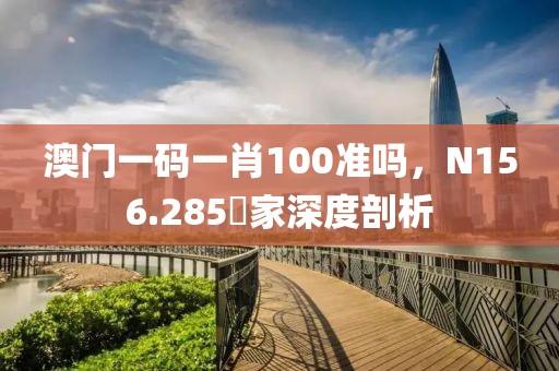 澳门一码一肖100准吗，N156.285專家深度剖析
