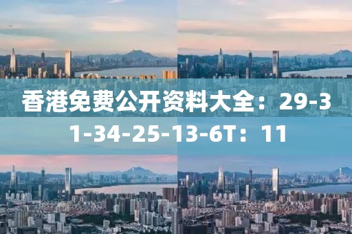 香港免费公开资料大全：29-31-34-25-13-6T：11