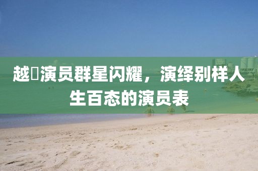 越囧演员群星闪耀，演绎别样人生百态的演员表