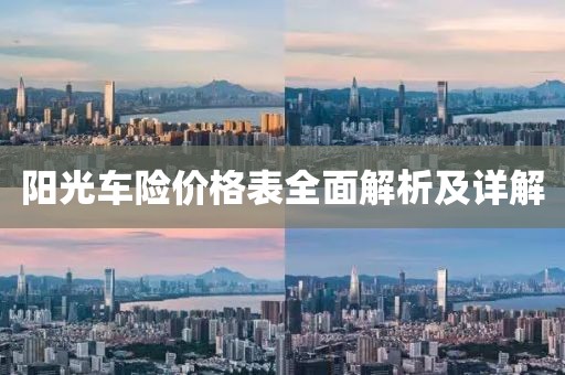 阳光车险价格表全面解析及详解