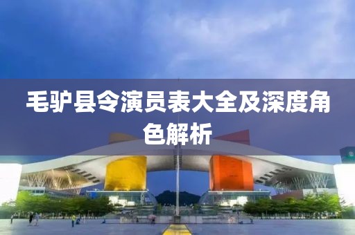 毛驴县令演员表大全及深度角色解析