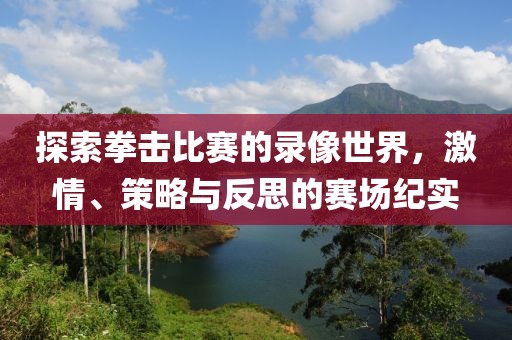 探索拳击比赛的录像世界，激情、策略与反思的赛场纪实