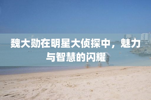魏大勋在明星大侦探中，魅力与智慧的闪耀