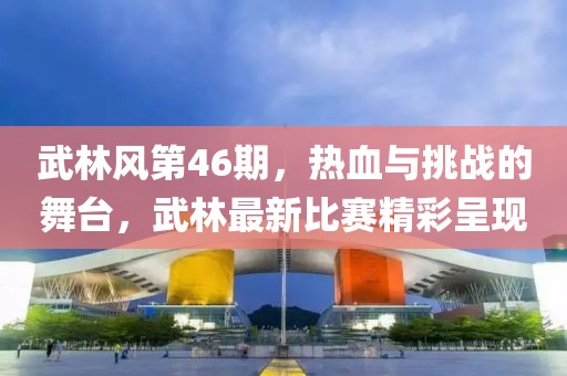 武林风第46期，热血与挑战的舞台，武林最新比赛精彩呈现
